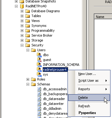 3. The Delete Object screen appears. Click [OK]. 4. The Microsoft SQL Server Management Studio screen reappears.