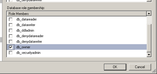 15. The Select Schema screen reappears. Click [OK]. 16. The Database User - New screen reappears.