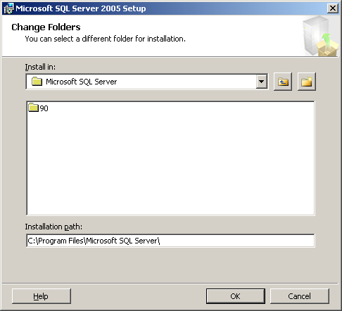 12. Select Database Services - Data Files and then click [Browse ] of Installation path. 13. The Change Folders screen appears.