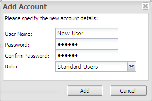 23 7.2 Add an account To add a new account click the Add New Account button in the Account maintenance grid toolbar.