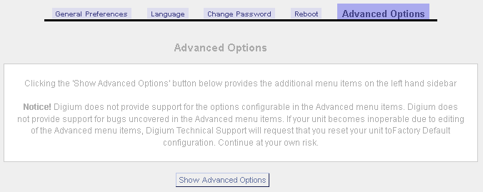 Advanced Options After clicking button, there will be advanced options in the