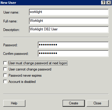 Figure 2-4 Windows Server 2008 user administration panel 16.Right-click Users and click New User. 17.The New User window opens.