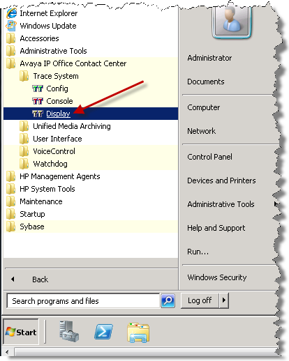 With Windows 2012 server, click the down arrow icon and click the TT display icon.