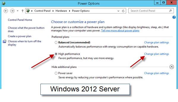 Click the High Performance radio button, followed by the Change Plan