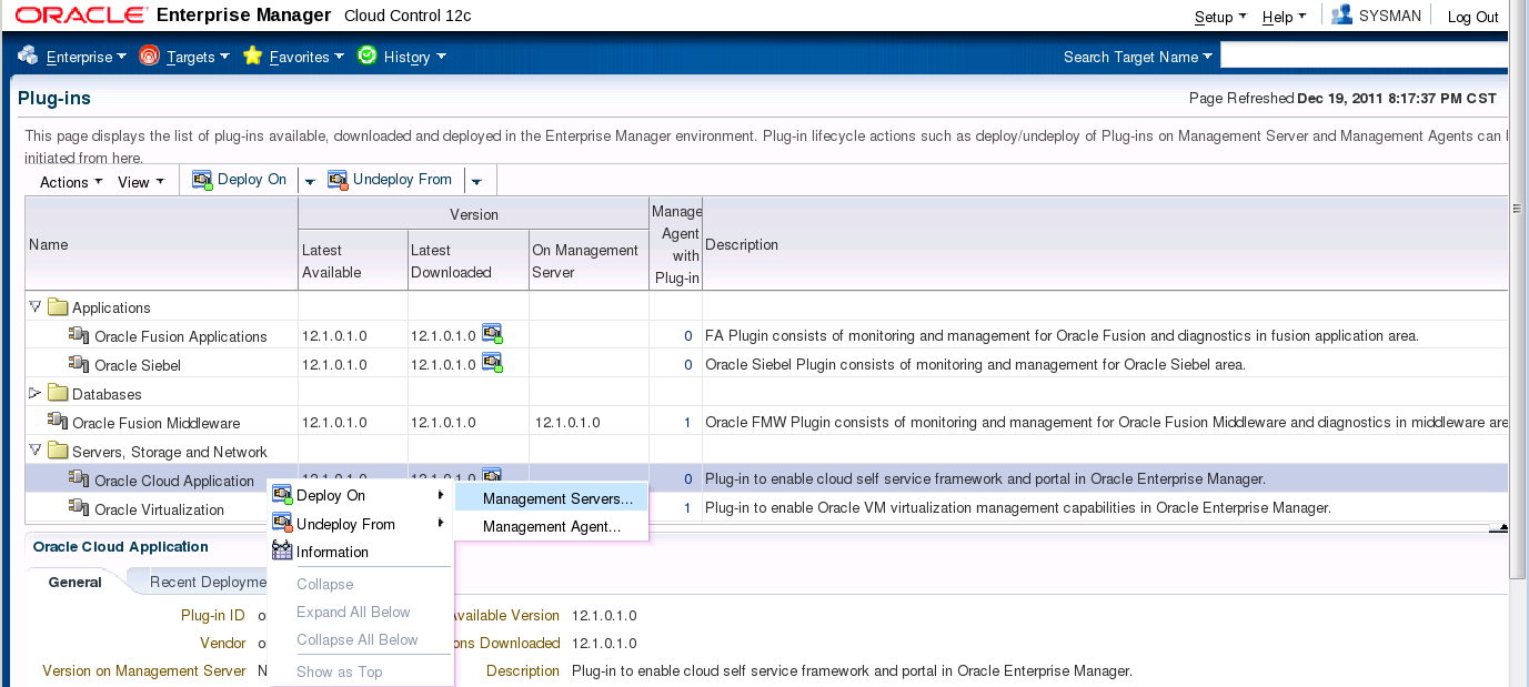 Figure 8: Deploy Virtualization plug-in Deploy the cloud plug-in to the management server: Figure