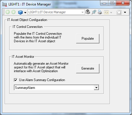 Section 3 IT Assets in 800xA PNSM Device Library Object Type Aspects IT Device Manager The IT Device Manager creates an OPC item ID for all the items in the IT Control Connection.