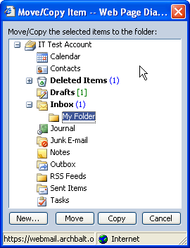 Moving and Copying Messages It is often helpful to move/copy messages from your Inbox to a particular folder.