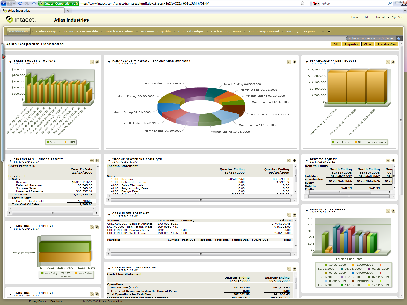 Product Brief Intacct Financials & Accounting Intacct Financials and Accounting includes Intacct General Ledger, Intacct Accounts Receivable, Intacct Accounts Payable, Intacct Cash Management and