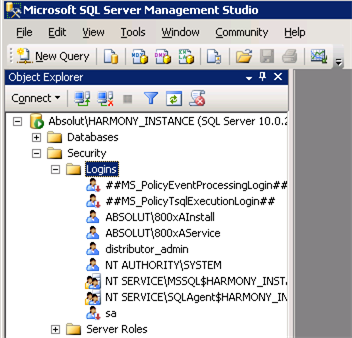 Section 9 800xA for Harmony Configure Access Rights 10. From the search results, select IndustrialITUser and click OK, and OK again. Figure 33. SQL Server Management Suite 11.
