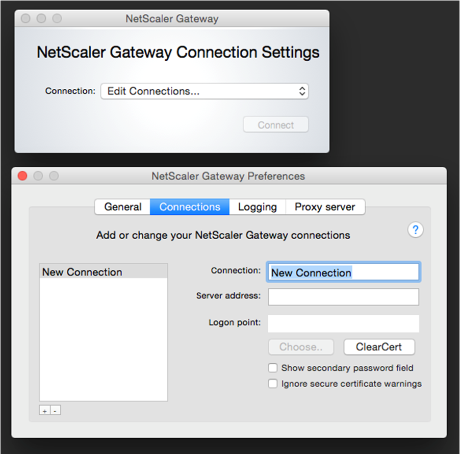 Setup NetScaler Gateway Open the Finder and go to the Applications > Citrix folder and double