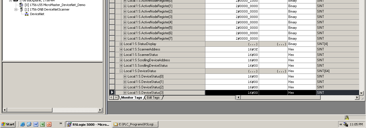 There are also ActiveNodeRegisters. Like the DeviceFailureRegisters, there is a bit that is set for each active node.