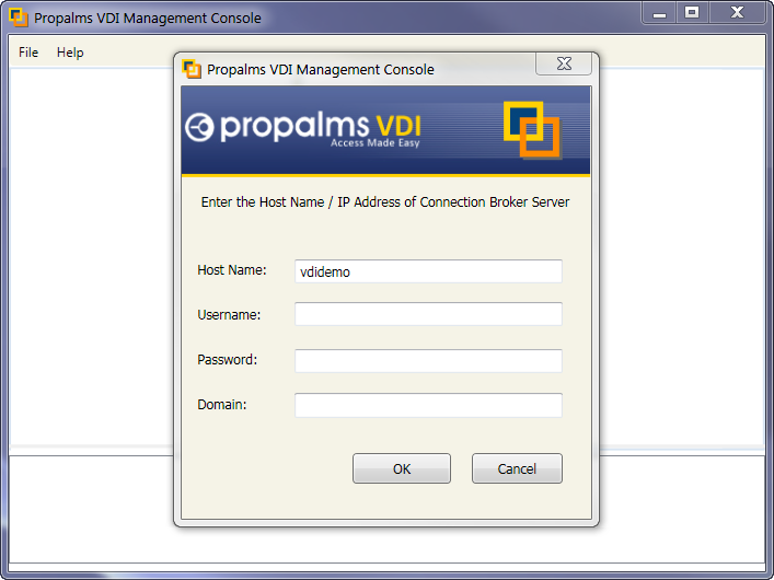 CHAPTER 3 PROPALMS VDI MANAGEMENT CONSOLE VDI CONFIGURATION 1. Add Authentication Server/s 2. Add Users, Groups, and OUs in the configuration database. 3. Add Virtualization Hosts: A Virtualization Host is a physical machine where virtualization platform is installed for hosting virtual machines.