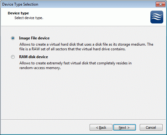 Select Image File device.