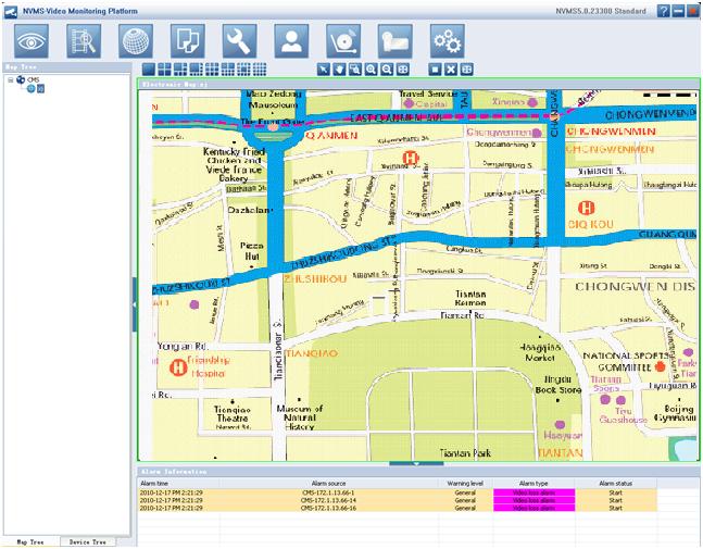 3.2.9.2. Sign Channel Location (1) Select a map that has already been created in the map navigation, double click the map node, the preview of the map will be displayed on the
