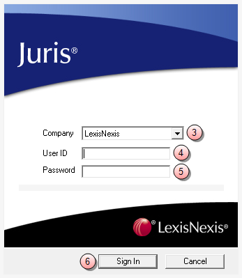 Login and password assistance Sign into Juris To sign into Juris: 1. Click the Windows Start button. 2. Select All Programs > Juris > Juris to open the login window. 3.