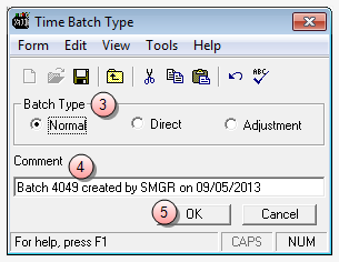 Record a Time Entry To record a new Time Entry: 1. Select Transactions > Time Entries. 2. Click the New icon on the toolbar.