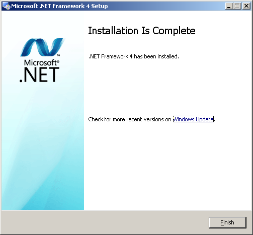 3. The Microsoft.NET Framework 4 Setup screen appears.