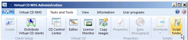 Virtual CD NMS v10 Manual Allocating Scripts In addition to assigning profiles and grouping stations, Virtual CD NMS also offers function controls implemented by scripts.