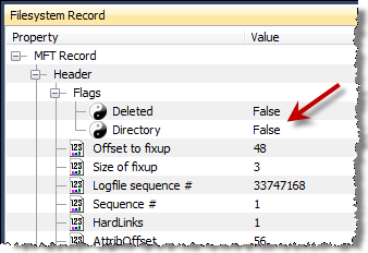 C h a p t e r 2 3 - D a t a R e c o v e r y 273 P a g e Figure 215, Forensic Explorer Record view showing decoded MFT allocation status (an allocated file) When the MFT record is marked as
