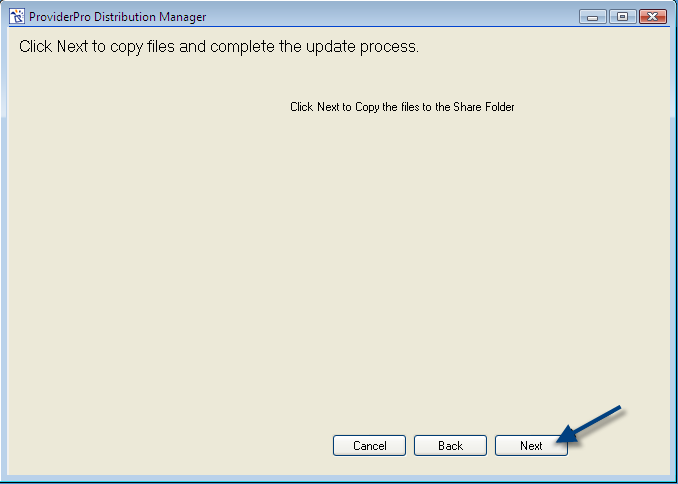 Chapter 2 5. When finished, click Next. STEP RESULTS: You will see a progress window as the Distribution Manager creates the administration database.