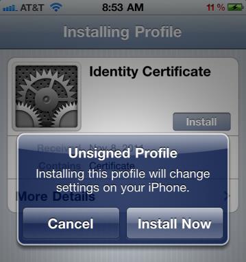 2. Tap Download Certificate to initiate the installation.