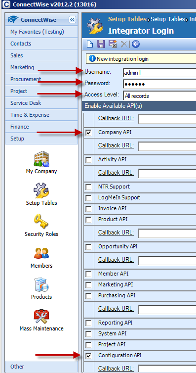 Appendix II ConnectWise Configuration Items Before configuration items can be imported into the ConnectWise PSA, the appropriate permissions must be setup in your ConnectWise system and you must