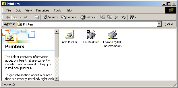 An example of using the Type the printer name option is shown in the following figure. 6. Click Next. 7.