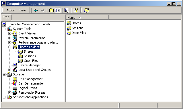 1. Click Start, point to Settings, and then click Control Panel. 2. In Control Panel, double-click Administrative Tools, and then double-click Computer Management. 3.