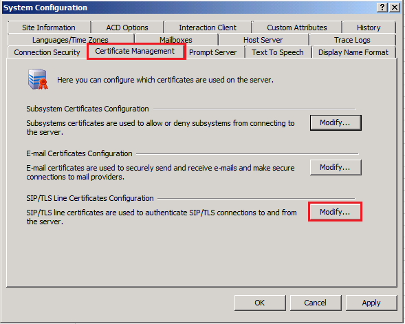 AudioCodes Mediant 800 MSBG Page 45 of 66 Configuration 10. Click the Port-To-Certificate Mappings tab. 11.