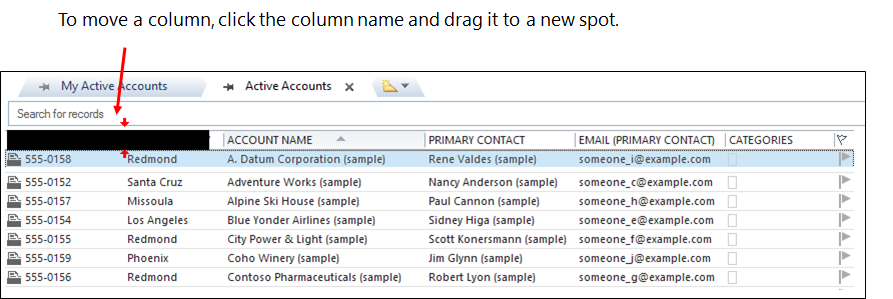 Resize and move columns in a list Don t like the arrangement of columns in your list? Move them around to put information in the order that works for you.