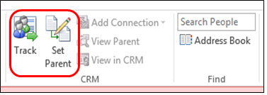 Add Outlook contacts to Microsoft Dynamics CRM You can add your contact records to Microsoft Dynamics CRM in the same way that you add an activity record by tracking them.