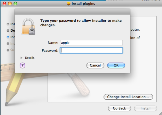 Type in your password and push OK Click Install to finish the installation. Figure 1.