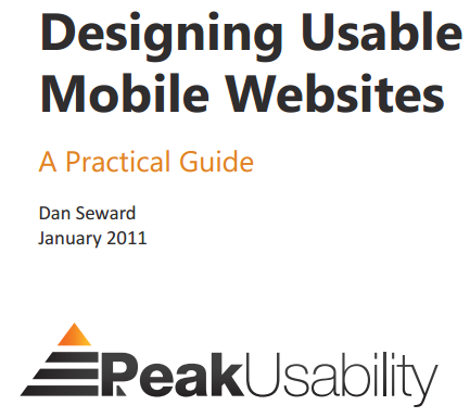 Mobile ecommerce Resources Designing Usable Mobile Websites by PeakUsability A free PDF by