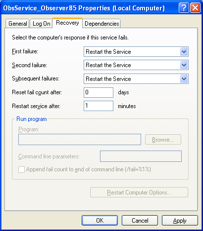 Monitor Service Figure 7-45: Example of Recovery setting 4.