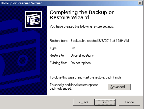 5 Restoring System State Data, NTDS, and SYSVOL The What to Restore dialog box appears. 9 Click Browse, and browse to the system state backup file.