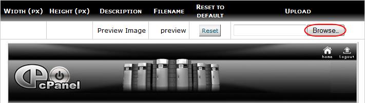 Edit Preview Images The Edit Preview Images option allows you to upload a preview of what the cpanel interface will look like once your theme has been applied.