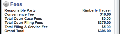 efiletexas.gov Figure 7.18 Docket Date Calendar Filing Fees The Fees section displays the filing fees set by the courts.
