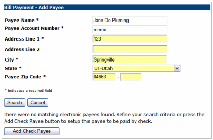 STEP 3 ADD PAYEES PAYEES Add new payees, or view existing payees, by selecting Payees from the main PowerPay menu. ADD Select Add Payee from the Payees menu option.