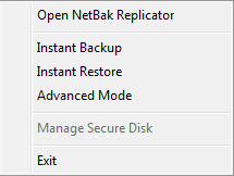 3.5 Tray Icon Management When you run the NetBak Replicator software, an icon will be shown on the system tray.