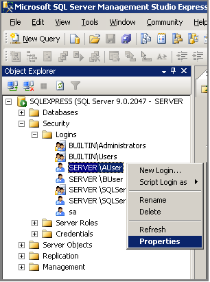 Granting Database Access in SQL Server When creating a new client/server company in ALERE, the user is temporarily given administrator level privileges which are required to create the database,