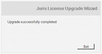 Completing the License Upgrade Process (New Installation Only) If you are performing a new (non-upgrading) installation of Juris, you need to specify a path to use to save the license file.