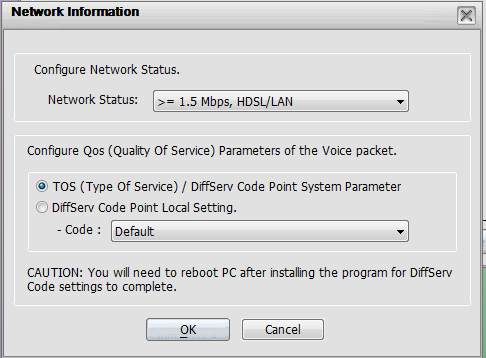Network Info 1. Click the [Network Info] button of the [Option] tab window. 2.