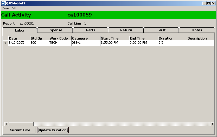 86 Technical Reference QAD Mobile Field Service Call activity cannot be reported against calls with a cancel or hold status.