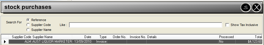 Receive Items in Stock Purchases A new function has been added to Idealpos 6.0 to allow Stock Purchases to be added to current stock levels without fully Processing the Stock Purchase.