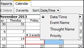 New Calendar Event Sorting TheBrain lets you set reminders and create events for all your key deadlines. TheBrain 8 features new sorting of all events.