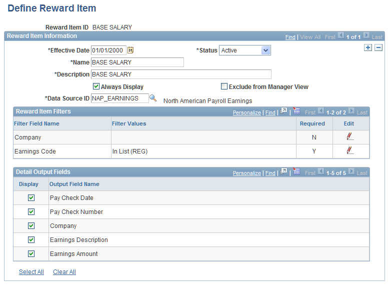 Implementing the Total Rewards Statement Chapter 7 Define Reward Item page 70 Reward Item ID A unique, user-specified identifier for the reward item, this field can support a maximum of 15 characters.