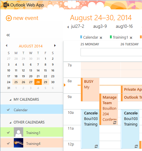 Share a Calendar From the Calendar view, click SHARE (see below snapshot) Options for Calendar Details are below.
