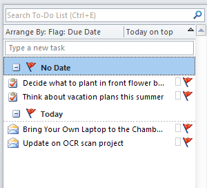 The To-Do List pane can be expanded, collapsed,