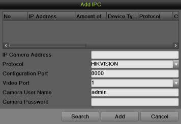 8. Adding IP Cameras Adding IP Cameras Quick add: 1. Click the button in Live Feed menu to pop up the Add IP Camera interface. 2.