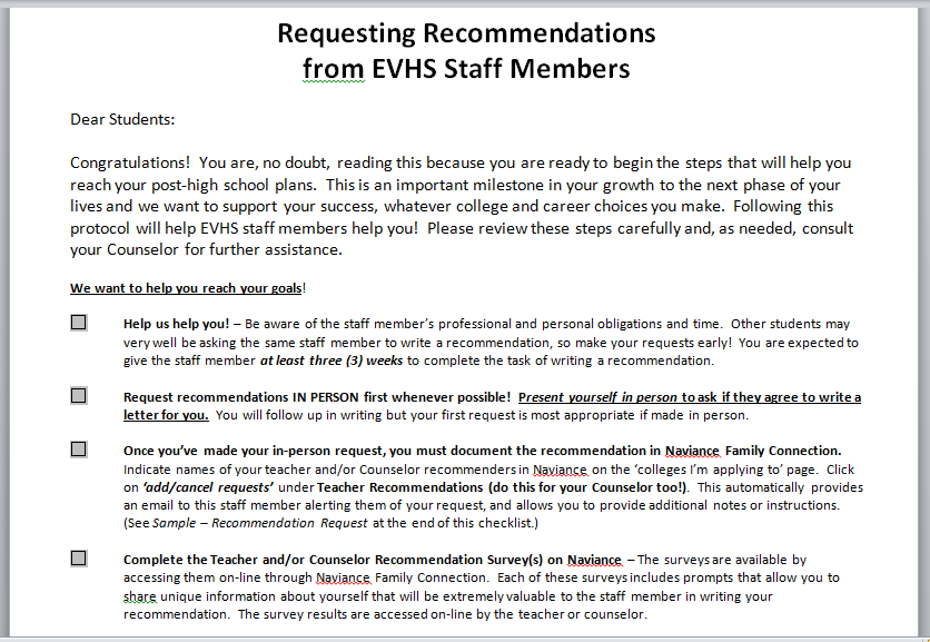 STEP 5: If Needed, Request Recommendations from Teachers (Protocol